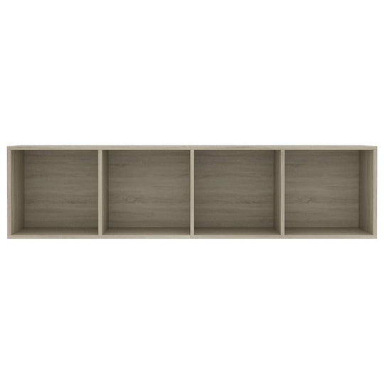 Book Cabinet/TV Cabinet Sonoma Oak 143x30x36 cm with four compartments for storage.