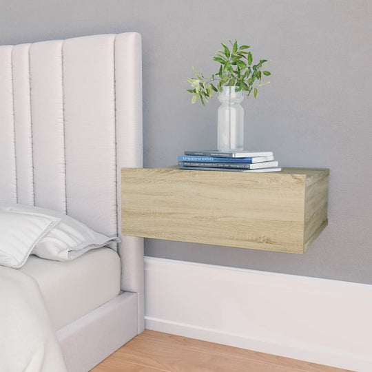 Floating Nightstands 2 pcs Sonoma Oak 40x30x15 cm Engineered Wood