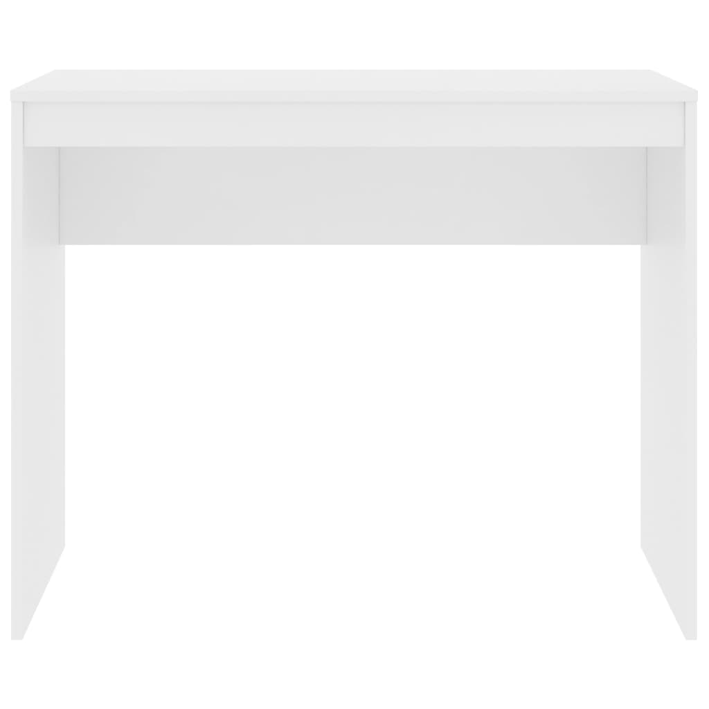 Modern white desk 90x40x72 cm made of engineered wood, suitable for study or small spaces, easy to clean.