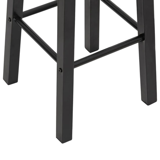 Bar Stools 2 pcs MDF bar stool footrest and frame close-up, showcasing steel construction for durability.