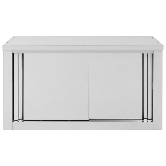 Kitchen Wall Cabinet with Sliding Doors 90x40x50 cm Stainless Steel