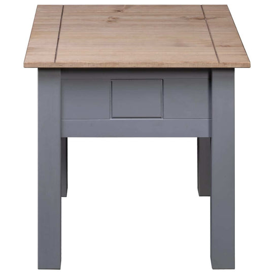 Rustic grey nightstand with a wooden top, ideal for decor and versatile use as a couch table or bedside cabinet.