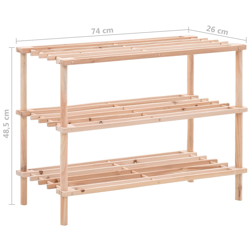 3-Tier Shoe Rack Solid Fir Wood,Home & Garden -> Household Supplies -> Storage & Organisation -> Clothing & Wardrobe Storage -> Shoe Racks & Organisers,Clothing & Wardrobe Storage -,Durable,eligant,Furniture -,Home & Garden -,Household Supplies -,Modern D