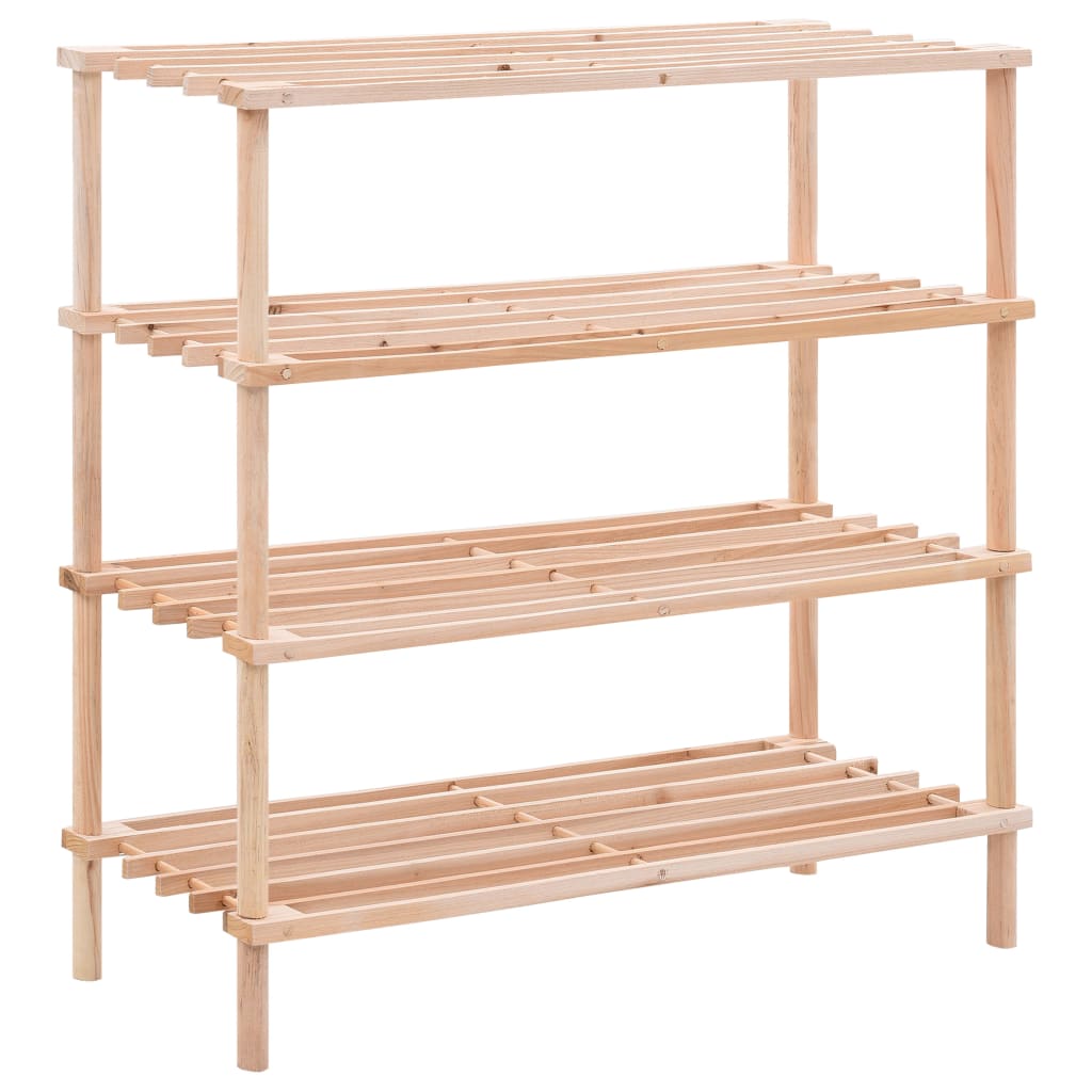 4-Tier Shoe Rack Solid Fir Wood , Home & Garden -> Household Supplies -> Storage & Organisation -> Clothing & Wardrobe Storage -> Shoe Racks & Organisers