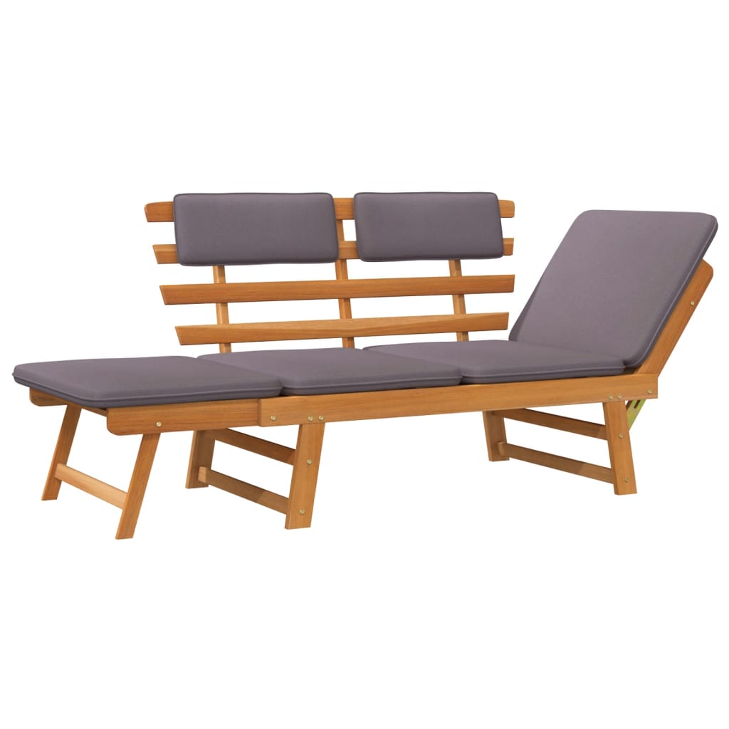 2-in-1 Garden Daybed with Cushion 190 cm Solid Acacia Wood , Furniture -> Outdoor Furniture -> Outdoor Seating -> Outdoor Benches , Decor -,Durable,eligant,Furniture -,Home & Garden -,Home Decor,Modern Design,new-305021,Outdoor Benches,Outdoor Furniture -