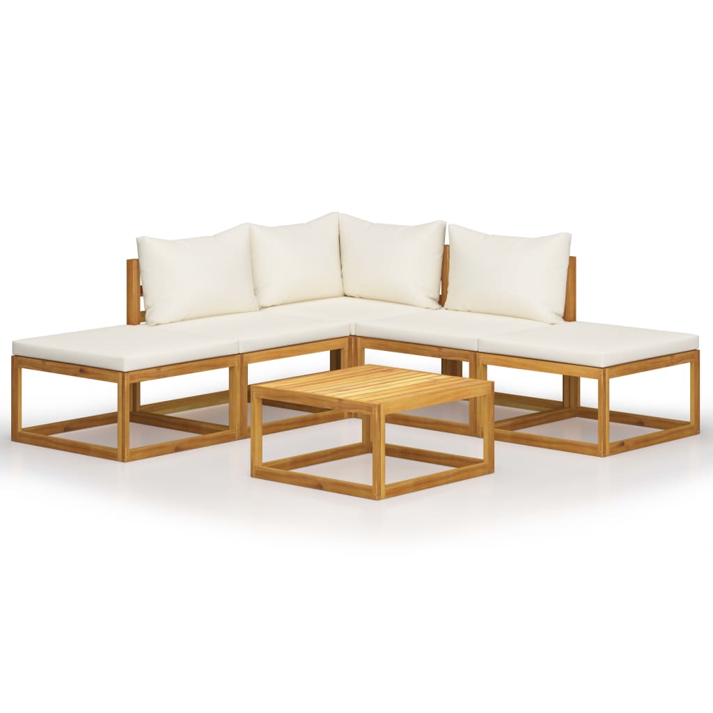 6 Piece Garden Lounge Set with Cushions Solid Acacia Wood , Furniture -> Outdoor Furniture -> Outdoor Furniture Sets , Durable,eligant,Furniture -,Home & Garden -,Modern Design,new-305021,Outdoor Furniture -,Outdoor Furniture Sets,Wooden Furniture