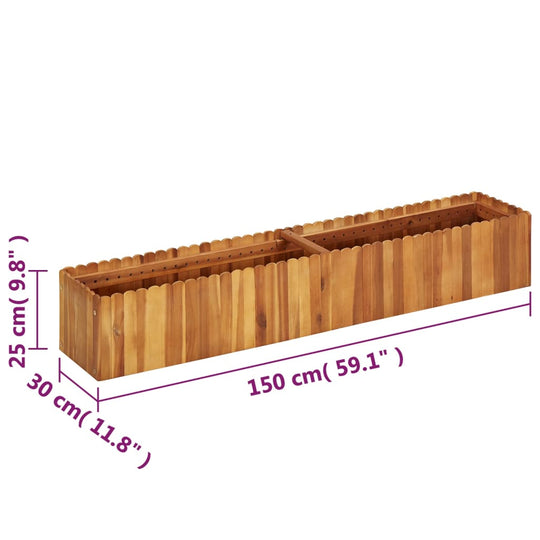 Garden Raised Bed 150x30x25 cm Solid Acacia Wood , Home & Garden -> Lawn & Garden -> Gardening -> Pots & Planters , Durable,Gardening -,Home & Garden -,Lawn & Garden -,Modern Design,new-305021,Outdoor Furniture -,Pots & Planters