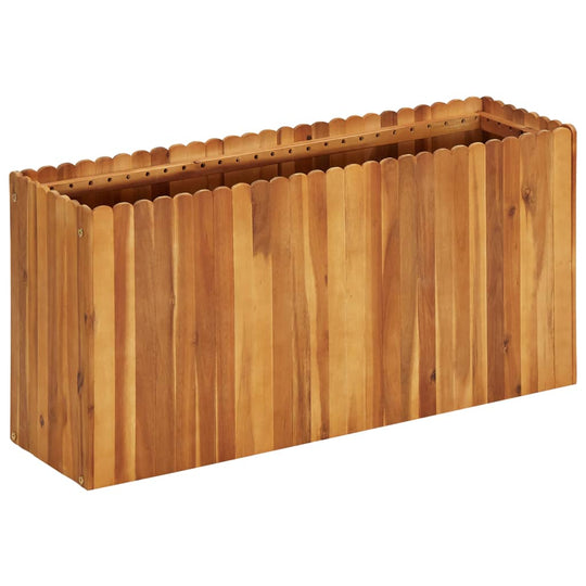 Solid acacia wood garden raised bed, rustic design for outdoor use, perfect for DIY gardening projects.