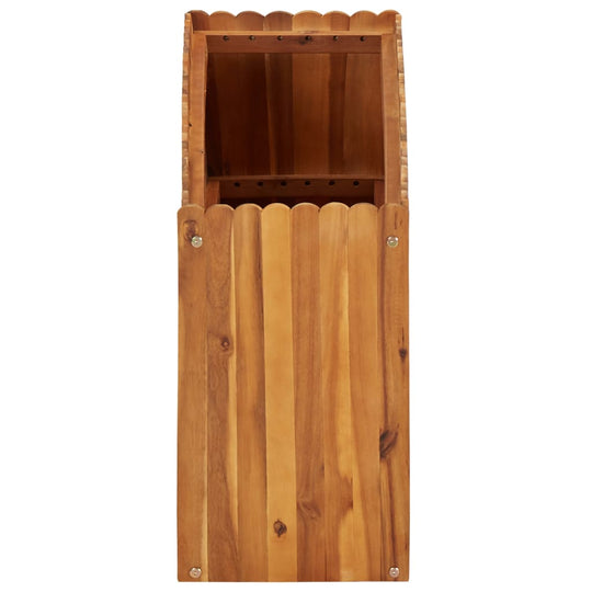 Tall wooden storage cabinet with a slatted design, perfect for outdoor furniture and garden organization.