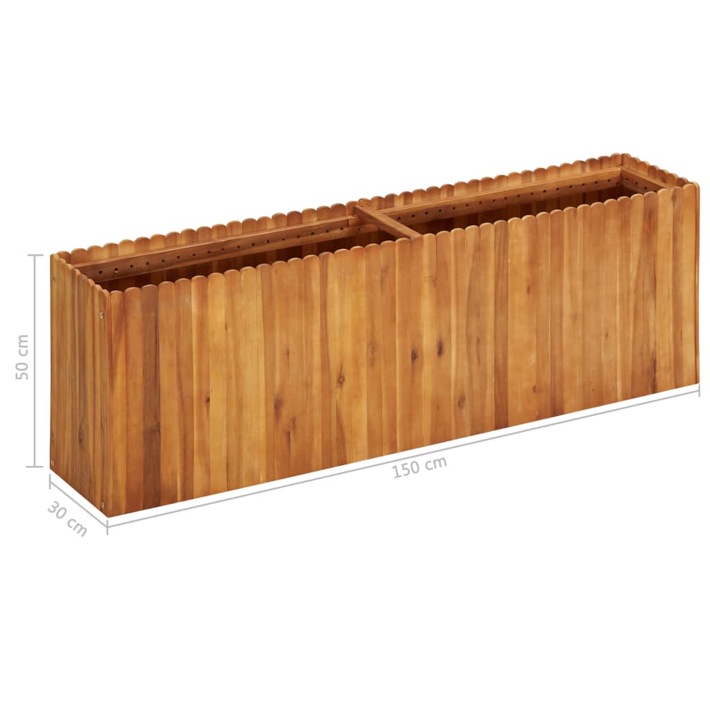 Garden Raised Bed 150x30x50 cm Solid Acacia Wood