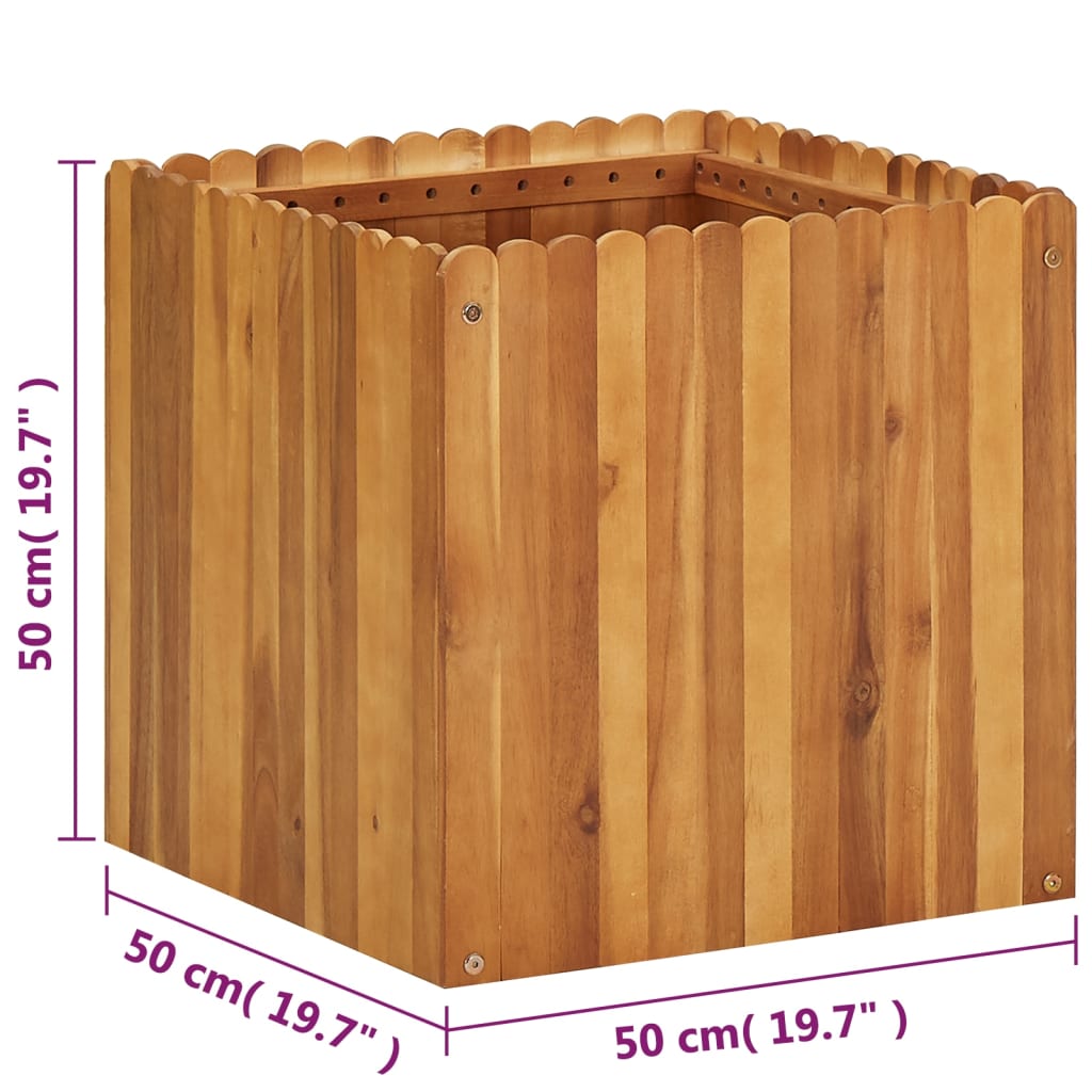 Garden Raised Bed 50x50x50 cm Solid Acacia Wood