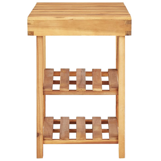 Shoe Rack 90x32x46 cm Solid Acacia Wood with two open shelves for organized footwear storage.