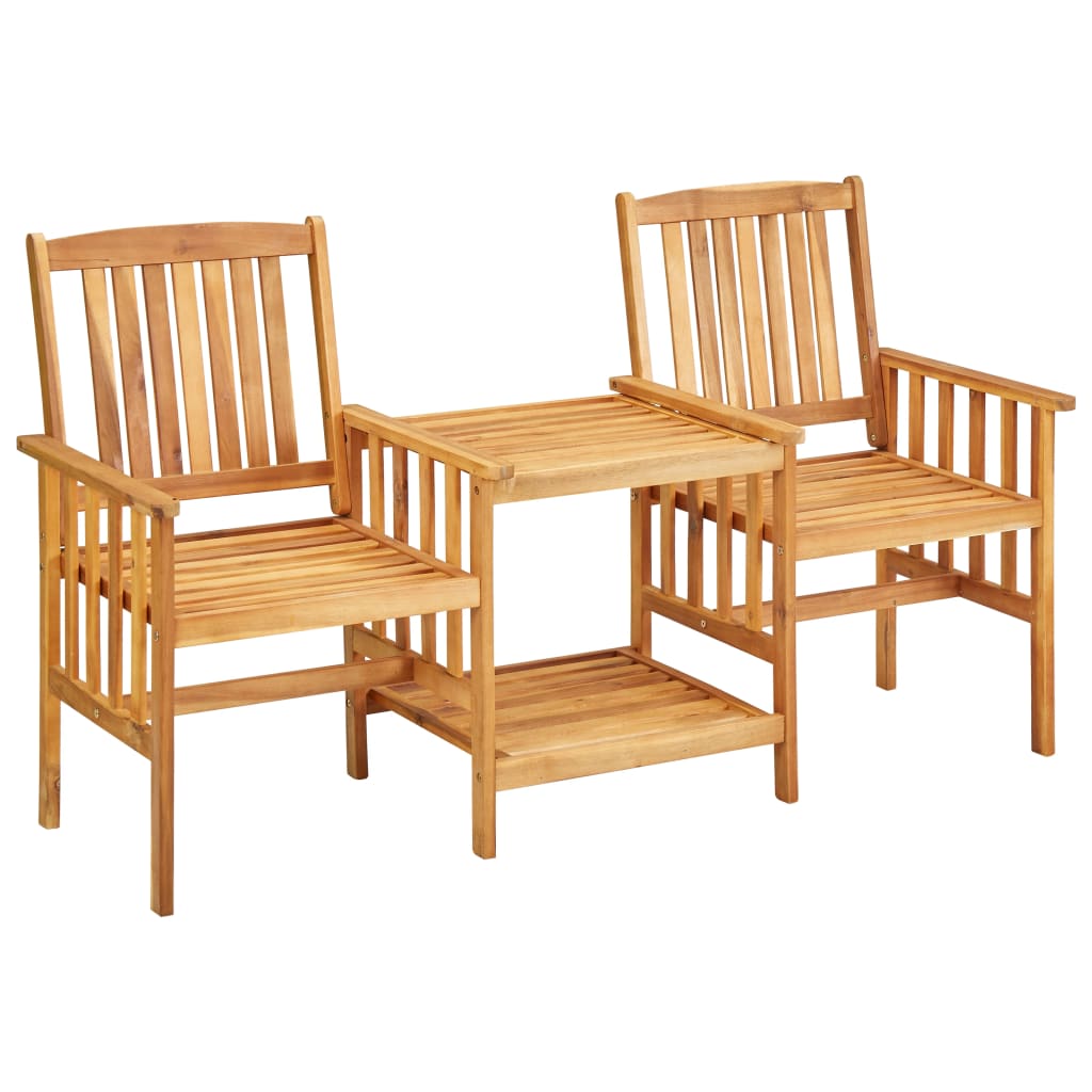 Garden Chairs with Tea Table 159x61x92 cm Solid Acacia Wood , Furniture -> Outdoor Furniture -> Outdoor Furniture Sets , Chairs -,Durable,eligant,Furniture -,Home & Garden -,Modern Design,new-305021,Outdoor Furniture -,Outdoor Furniture Sets,Tables -,Wood