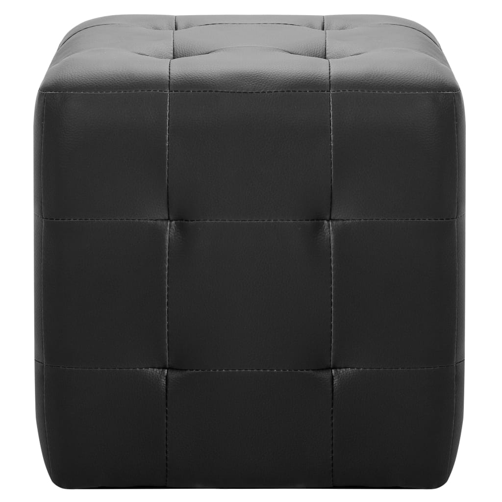 Pouffe 2 pcs 30x30x30 cm Faux Leather , Furniture -> Foot Rests , black,Comfortable,Decor -,eligant,Foot Rests,Furniture -,Home & Garden -,Home Decor,Leather,new-305021,Pouffe,relaxing,set of 2,Sofas