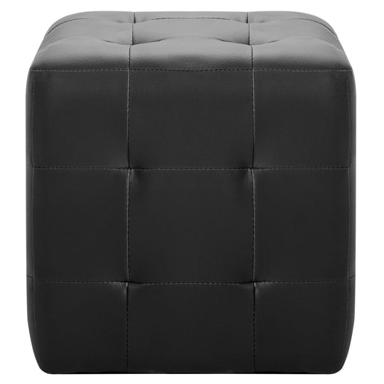 Pouffe 2 pcs 30x30x30 cm Faux Leather , Furniture -> Foot Rests , black,Comfortable,Decor -,eligant,Foot Rests,Furniture -,Home & Garden -,Home Decor,Leather,new-305021,Pouffe,relaxing,set of 2,Sofas