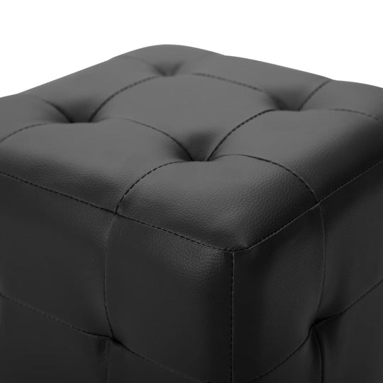 Pouffe 2 pcs 30x30x30 cm Faux Leather , Furniture -> Foot Rests , black,Comfortable,Decor -,eligant,Foot Rests,Furniture -,Home & Garden -,Home Decor,Leather,new-305021,Pouffe,relaxing,set of 2,Sofas