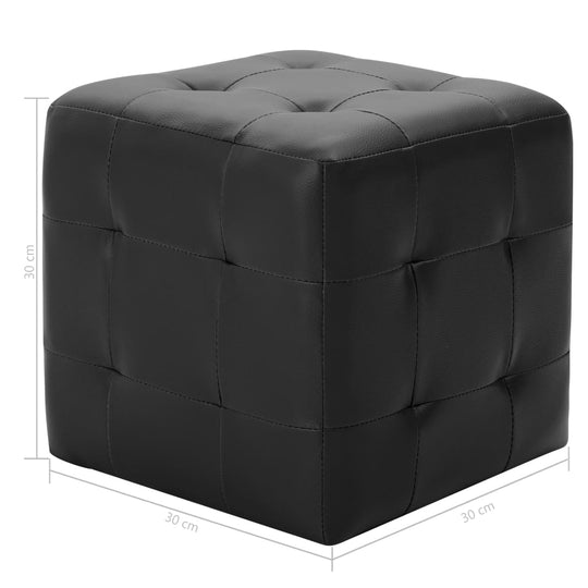 Pouffe 2 pcs 30x30x30 cm Faux Leather , Furniture -> Foot Rests , black,Comfortable,Decor -,eligant,Foot Rests,Furniture -,Home & Garden -,Home Decor,Leather,new-305021,Pouffe,relaxing,set of 2,Sofas