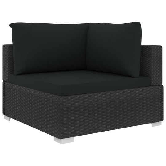 5 Piece Garden Lounge Set with Cushions Poly Rattan , Furniture -> Outdoor Furniture -> Outdoor Furniture Sets , black,Chairs -,Decor -,Durable,eligant,Furniture -,Home & Garden -,Home Decor,Modern Design,new-305021,Outdoor Furniture -,Outdoor Furniture S