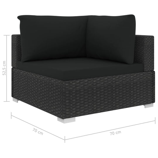 5 Piece Garden Lounge Set with Cushions Poly Rattan , Furniture -> Outdoor Furniture -> Outdoor Furniture Sets , black,Chairs -,Decor -,Durable,eligant,Furniture -,Home & Garden -,Home Decor,Modern Design,new-305021,Outdoor Furniture -,Outdoor Furniture S