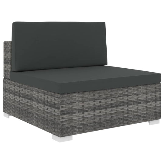 Sectional Middle Seat  pc with Cushions Poly Rattan