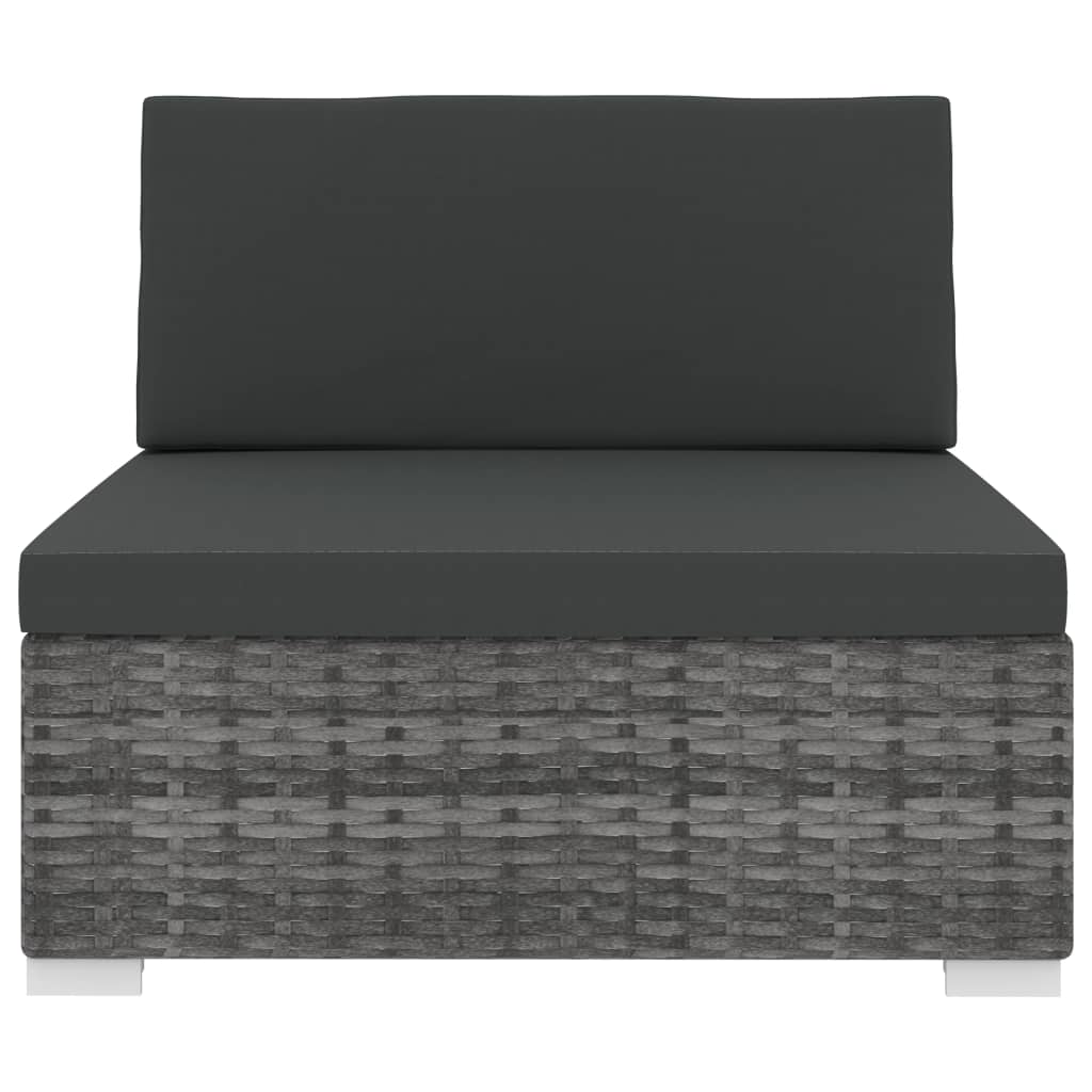Sectional Middle Seat  pc with Cushions Poly Rattan