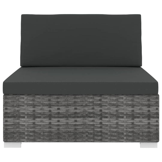 Sectional Middle Seat  pc with Cushions Poly Rattan