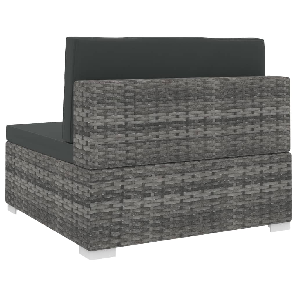 Sectional Middle Seat  pc with Cushions Poly Rattan