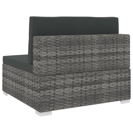 Sectional Middle Seat  pc with Cushions Poly Rattan