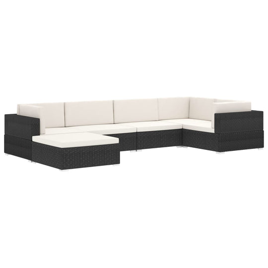 Modern grey rattan sectional sofa with cream cushions, ideal for outdoor furniture and versatile seating solutions.