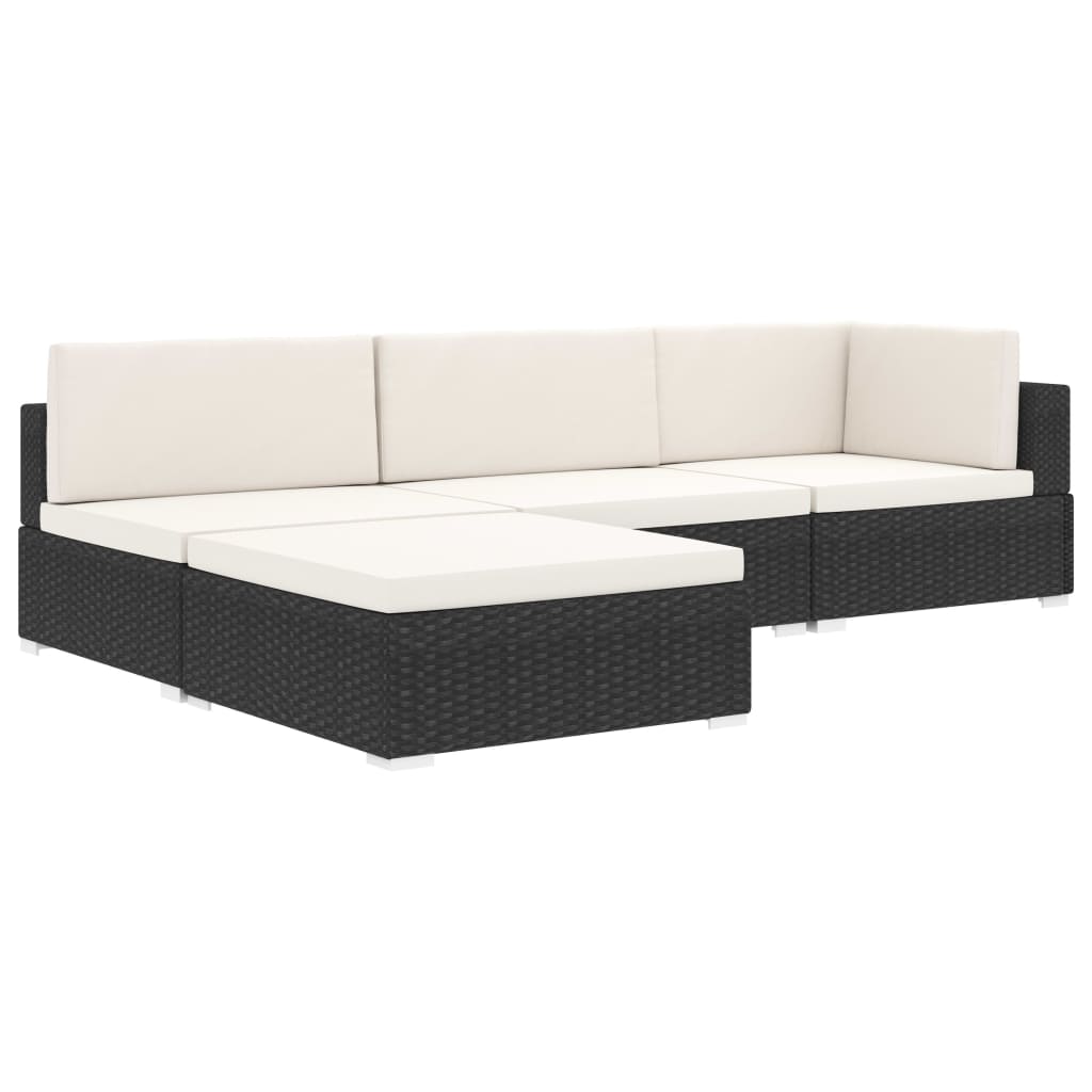 Sectional Footrest  pc with Cushion Poly Rattan