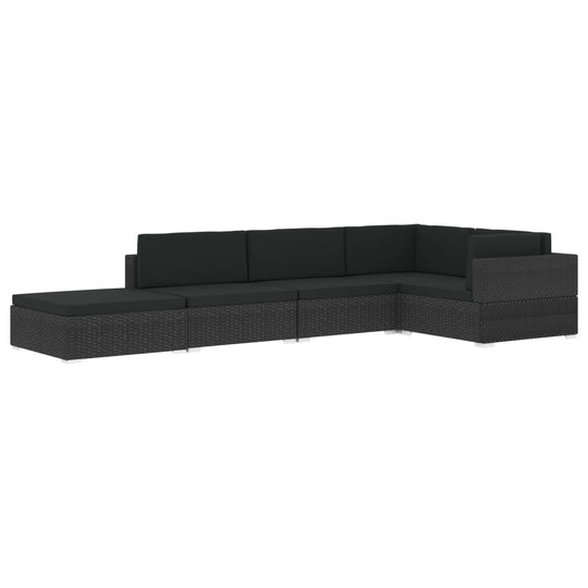 Sectional Footrest  pc with Cushion Poly Rattan