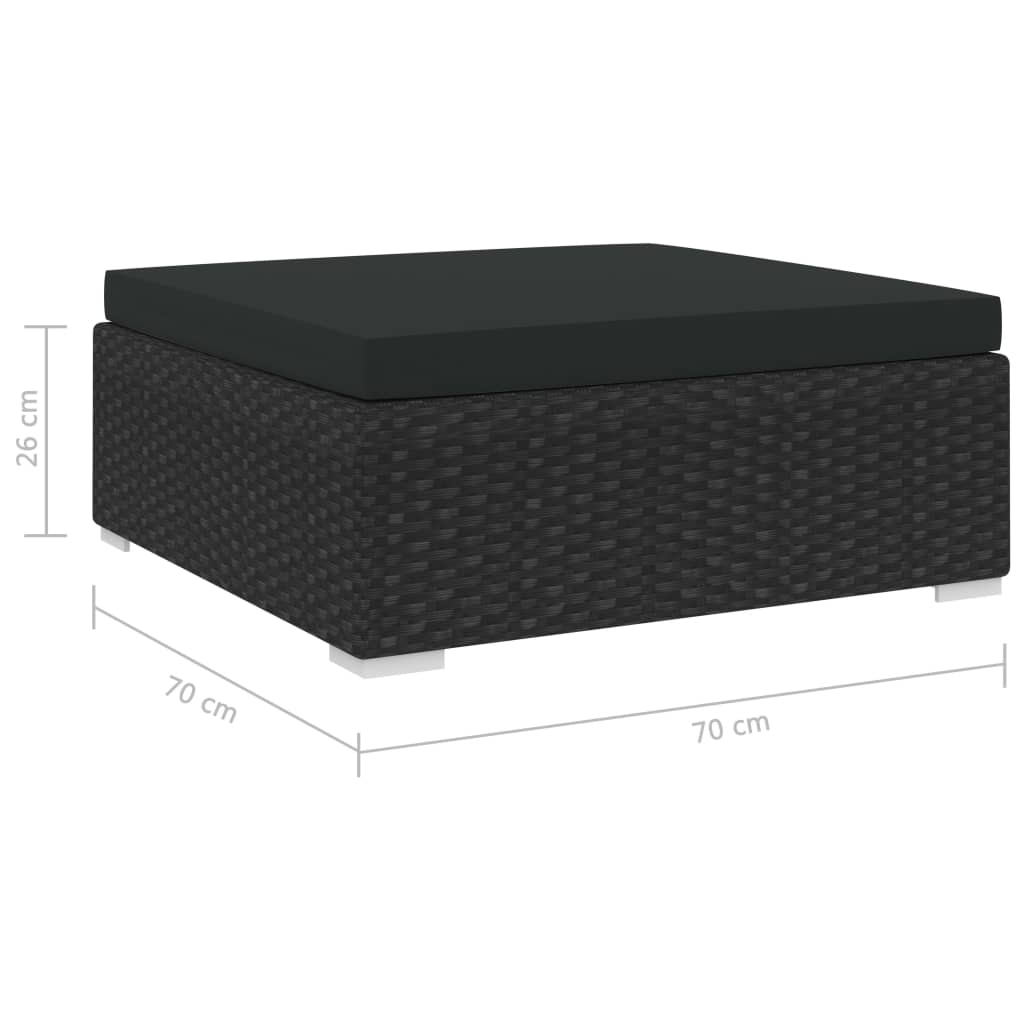 Sectional Footrest  pc with Cushion Poly Rattan