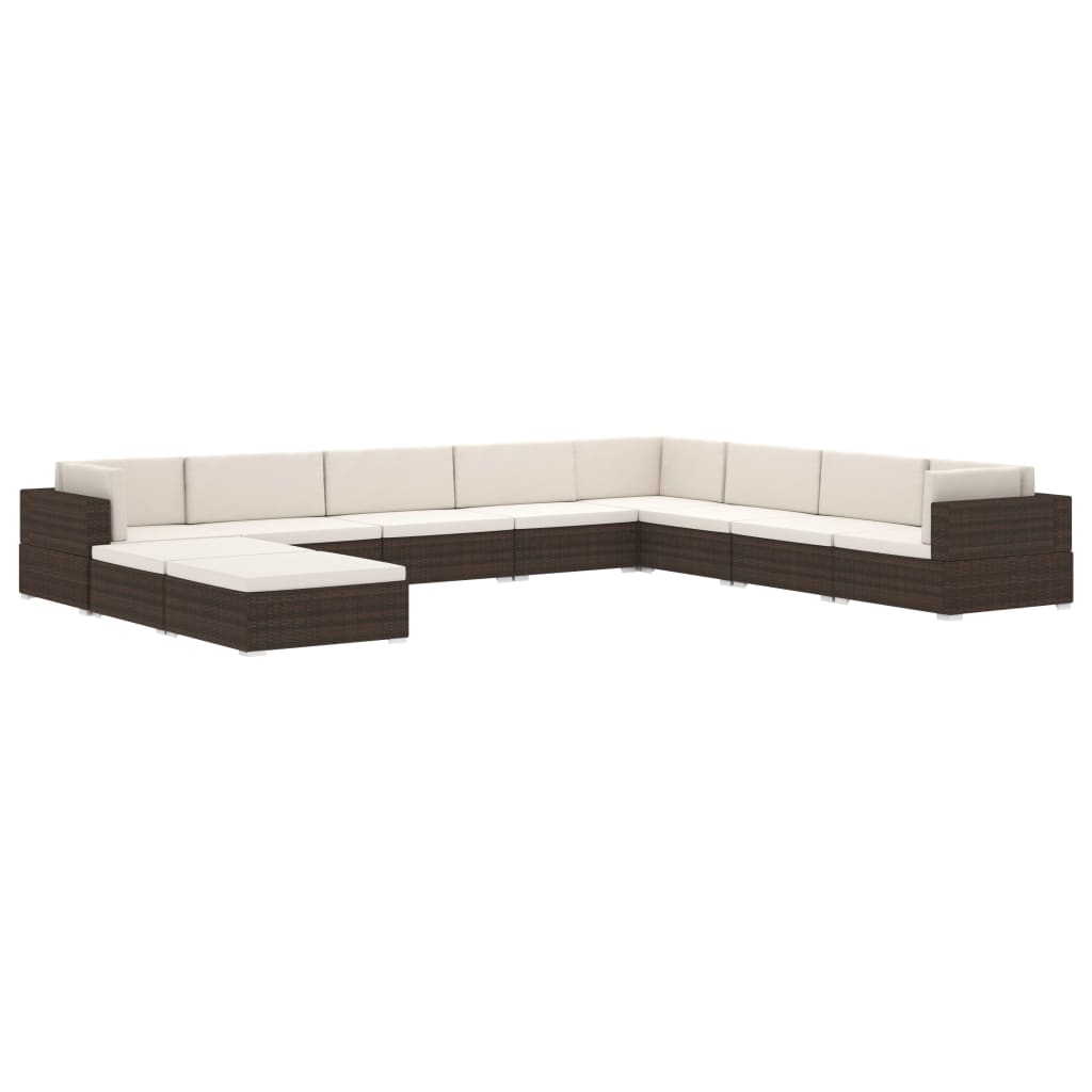 Sectional Footrest  pc with Cushion Poly Rattan