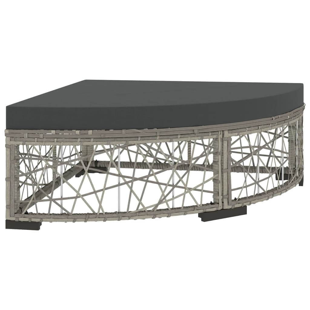 6 Piece Garden Lounge Set with Cushions Poly Rattan