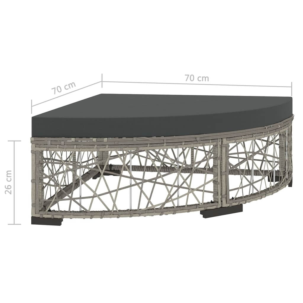 6 Piece Garden Lounge Set with Cushions Poly Rattan