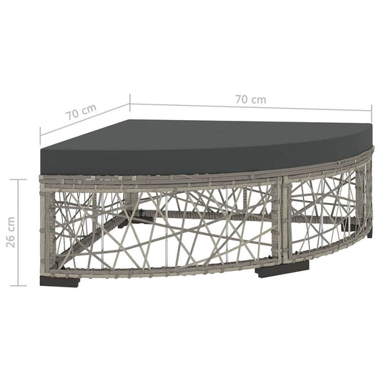 6 Piece Garden Lounge Set with Cushions Poly Rattan