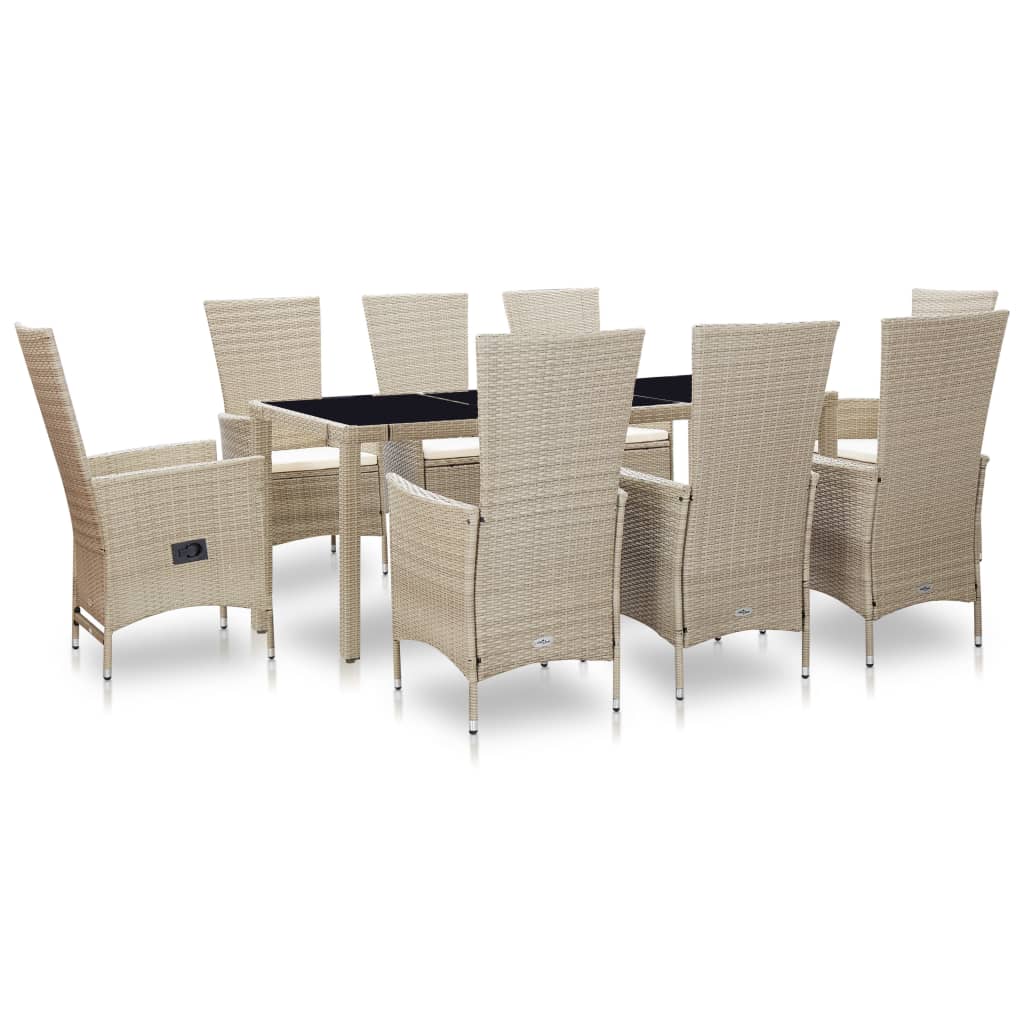 9 Piece Outdoor Dining Set with Cushions Poly Rattan , Furniture -> Outdoor Furniture -> Outdoor Furniture Sets , Durable,eligant,Furniture -,Home & Garden -,Modern Design,new-305021,Outdoor Furniture -,Outdoor Furniture Sets