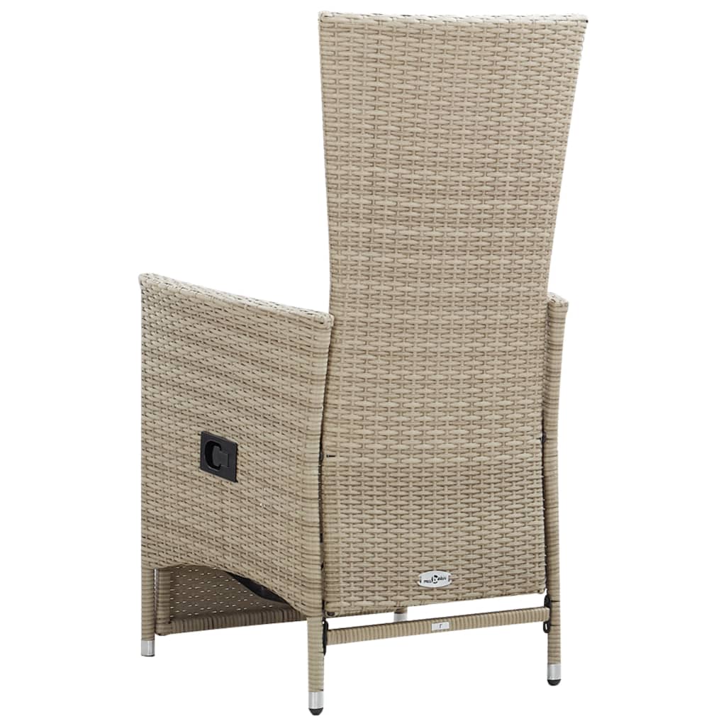 Reclining Garden Chairs 2 pcs with Cushions Poly Rattan