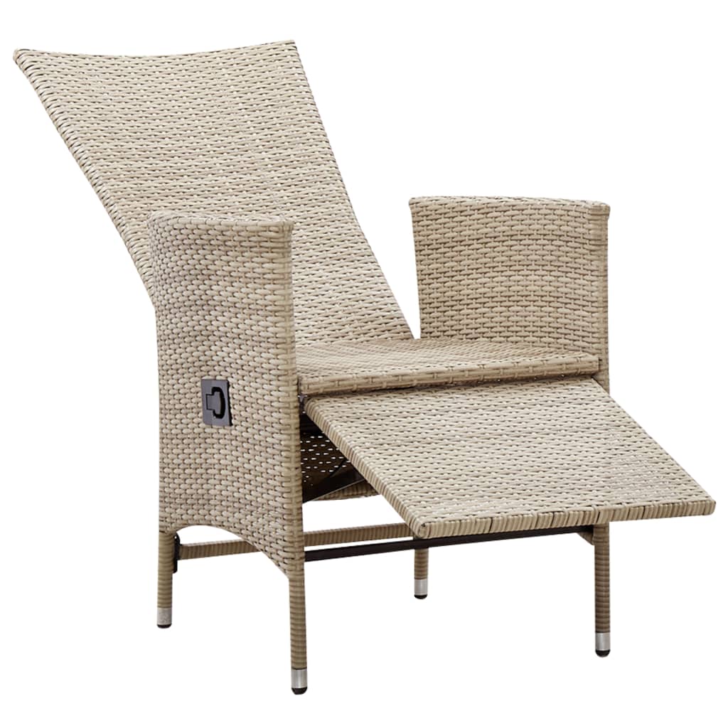 Reclining Garden Chairs 2 pcs with Cushions Poly Rattan