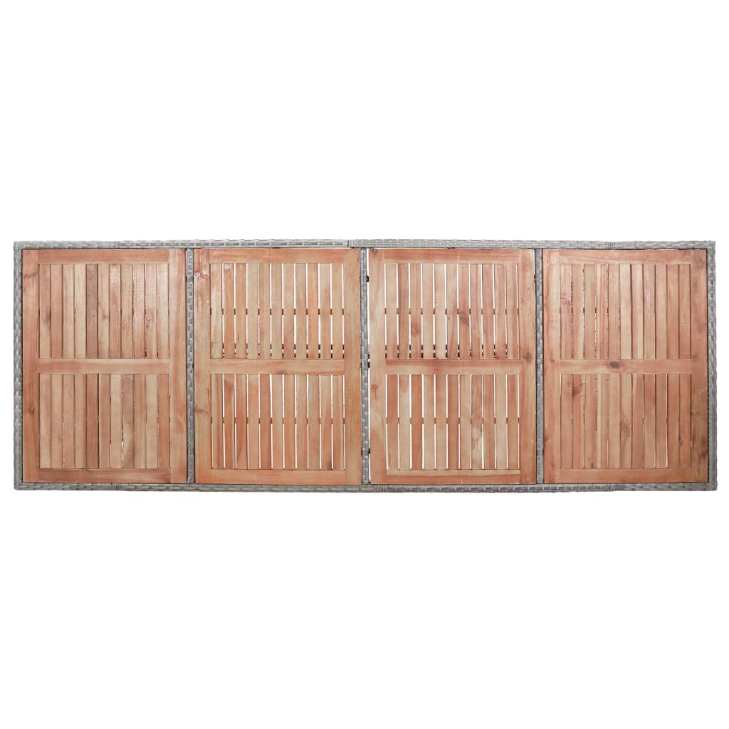 9 Piece Outdoor Dining Set with Cushions Poly Rattan