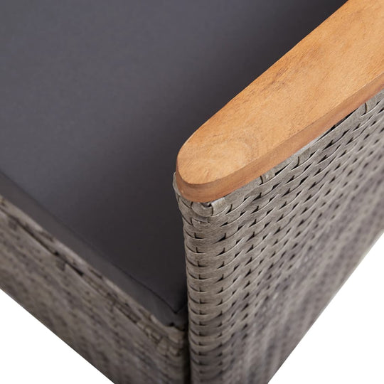 9 Piece Outdoor Dining Set with Cushions Poly Rattan