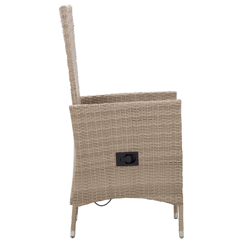 Outdoor Chairs 2 pcs with Cushions Poly Rattan Beige