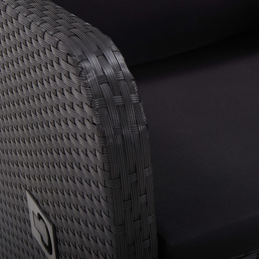 3 Piece Bistro Set with Cushions Poly Rattan