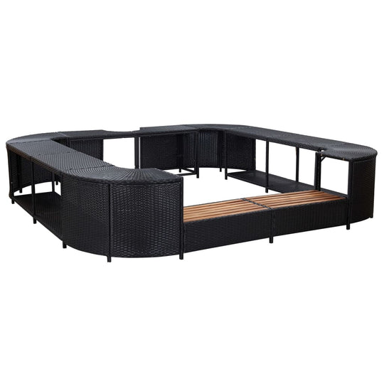 Square Spa Surround Black 268 x 268 x 55 cm Poly Rattan , Home & Garden -> Pool & Spa -> Pool & Spa Accessories , Home & Garden -,Modern Design,new-305021,Pool & Spa -,Pool & Spa Accessories,square