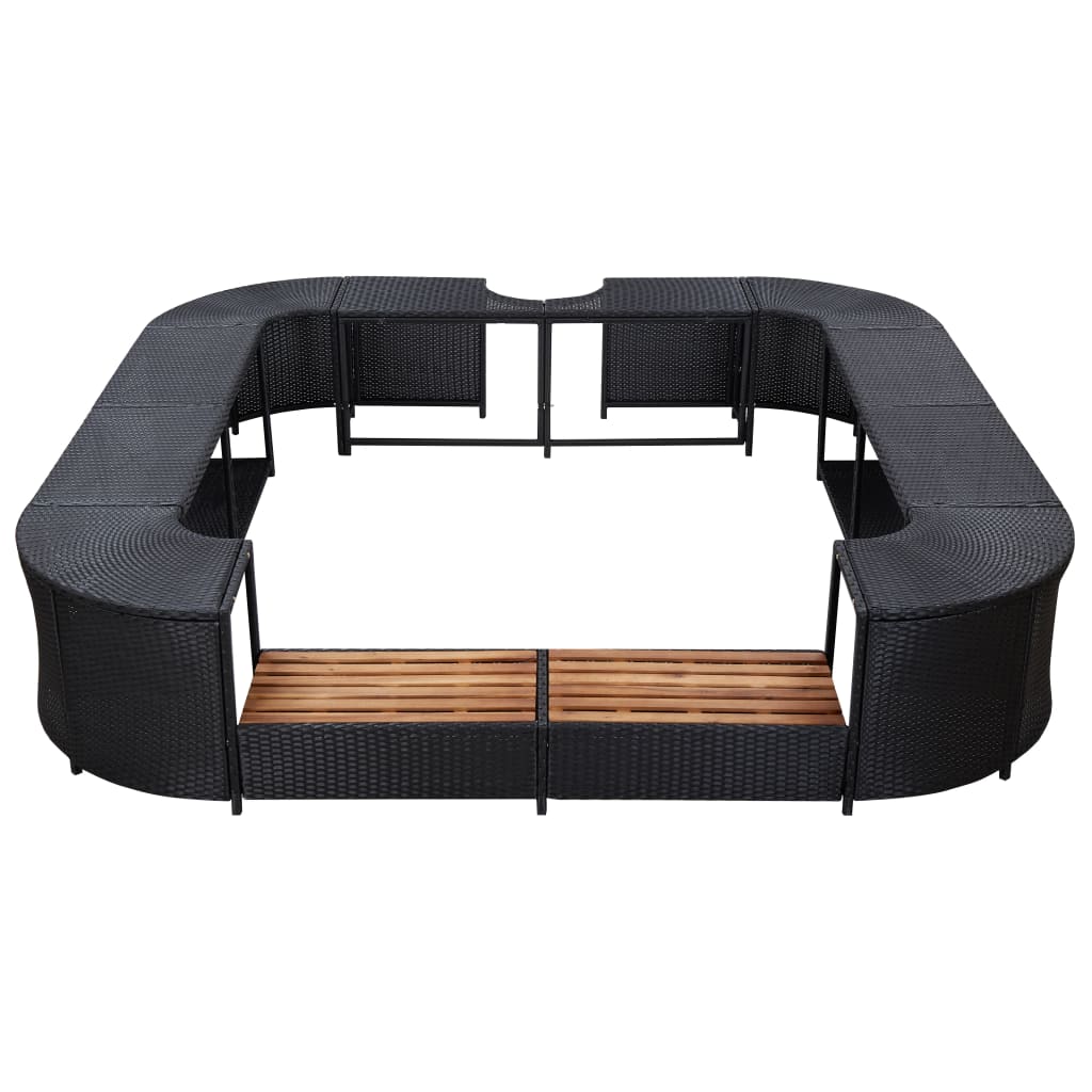 Square Spa Surround Black 268 x 268 x 55 cm Poly Rattan , Home & Garden -> Pool & Spa -> Pool & Spa Accessories , Home & Garden -,Modern Design,new-305021,Pool & Spa -,Pool & Spa Accessories,square