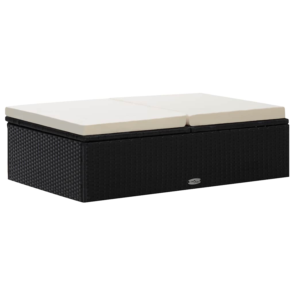 2 Piece Garden Lounge Set with Cushions Poly Rattan