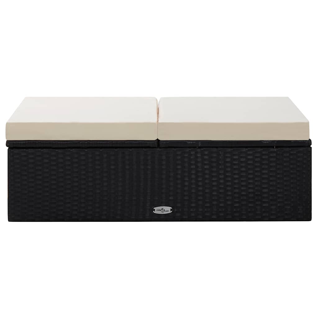 2 Piece Garden Lounge Set with Cushions Poly Rattan