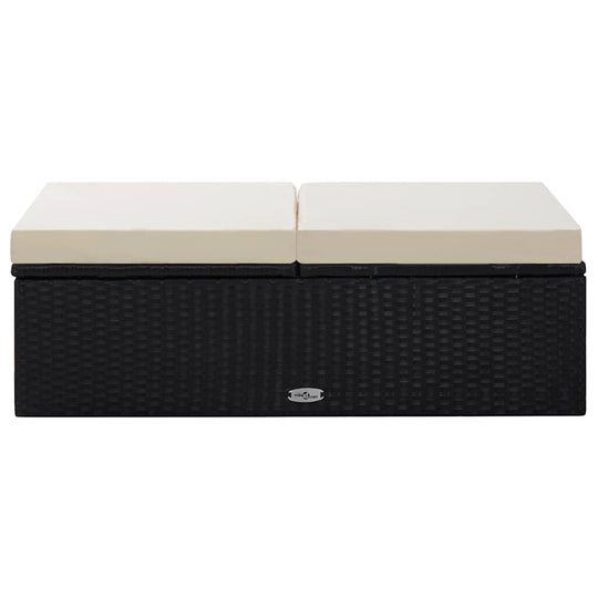 2 Piece Garden Lounge Set with Cushions Poly Rattan