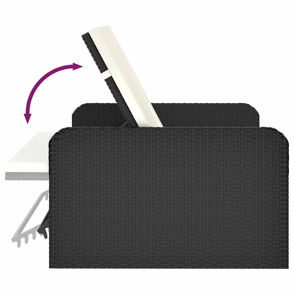 2 Piece Garden Lounge Set with Cushions Poly Rattan