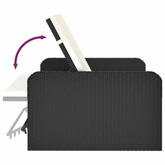 2 Piece Garden Lounge Set with Cushions Poly Rattan